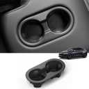 LUCKEASY Rear Water Cup Holder for Tesla Model Y Juniper 2026 2025 5seat Drink Limit Cover for Model Y Accessories TPE Black