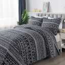 Travan 3-Piece King Quilt Set Striped Pattern Microfiber Soft Lightweight Bedding Set with Shams for All Season, Black Strips, King Size