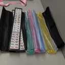 American Mahjong Tiles Set Complete166 White Tiles 4 Color Racks & Pusher Western Mahjong Set with Pink Carrying Bag for Beginners & Experts (Pink)