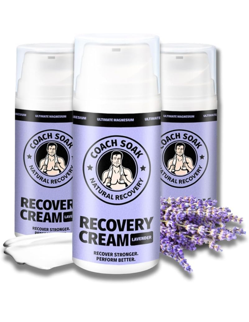 Coach Soak Topical Magnesium Lotion with MSM - Natural Recovery Cream with Magnesium Chloride, Vitamin C & Menthol, Rapid Absorption & Relaxation for Sore Muscles, Lavender (6 Pack, Total 10oz) 
