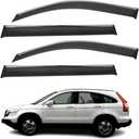 4Pcs Window Visor Deflectors Rain Guards for Honda CRV CR-V 2007-2011 Chrome Trim