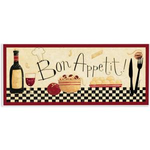 Stupell Home Dcor Bon Appetit Kitchen Wall Plaque, 7 x 0.5 x 17, Proudly Made in USA