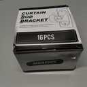 MUAKIOY (16 Pack) Gold No-Drill Curtain Rod Brackets, Self-Adhesive Adjustable Hooks for 0.5''-1.3'' Curtain Rods, Stick-On Wall Holders with Damage-Free Installation