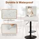 PU Leather Bar Stool Covers with Backs, 6 Pack Stretch Waterproof Bar Stool Chair Covers Washable & Comfortable Barstool Covers Slipcovers with Back for Pub/Counter/Dining Room Decoration (Cream)