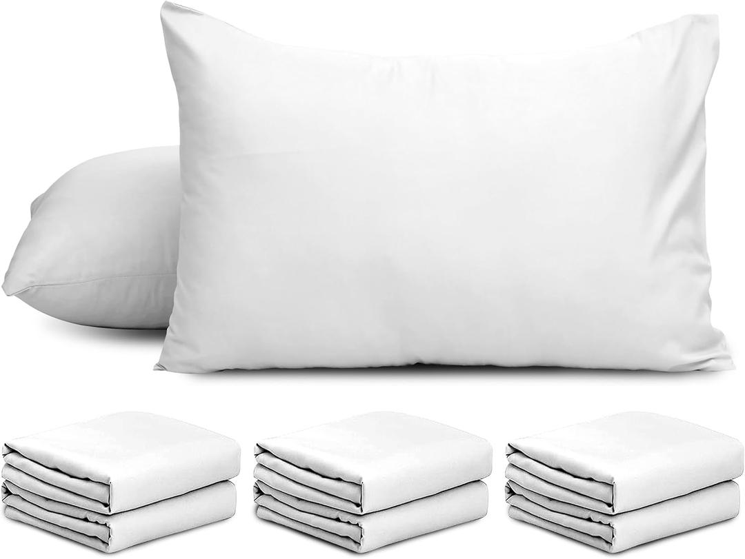 AMEHA 6 Pack Pillowcases White – Super Soft Brushed Microfiber Standard Size Pillow Cases | Hotel Quality Pillow Covers
80x50