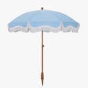 HERA'S PALACE 7ft Heavy Duty Beach Umbrella with Sand Anchor, Fringe Umbrella for Sand, UV 50+, Patio Umbrella with Tilt Pole for Garden Pool Backyard