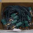 Minetom Vintage C9 LED Christmas Lights Outdoor Warm White, 50 Feet C9 String Lights for Christmas Tree Roofline Holiday Party Indoor Outdoor Garden Patio Backyard Cafe Xmas Decoration, Green Wire