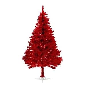 Red Christmas Tree, 6ft Artificial Tinsel Christmas Tree for Home Decorations，550 Branch Tips Premium Hinged Holiday Xmas Tree for Halloween Decor