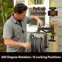Liberty GARDEN 712 Single Arm Navigator Multi-Directional Garden Hose Reel, Holds 125-Feet of, 5/8-Inch, Bronze