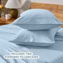 Bare Home Flannel King Pillowcases Set of 2-100% Cotton - Velvety Soft & Cozy - Double Brushed Heavyweight Flannel Pillowcases (King Pillowcase Set of 2, Light Blue)