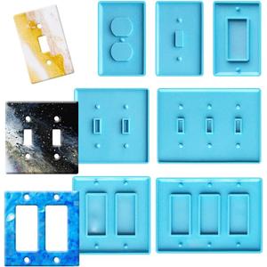 7Pcs Light Switch Cover Resin Molds,Switch Socket Panel Plaster Mold for Epoxy Resin,Switch Plate Silicone Mould Outlet Cover Molds for DIY Crafts Making Home Decor