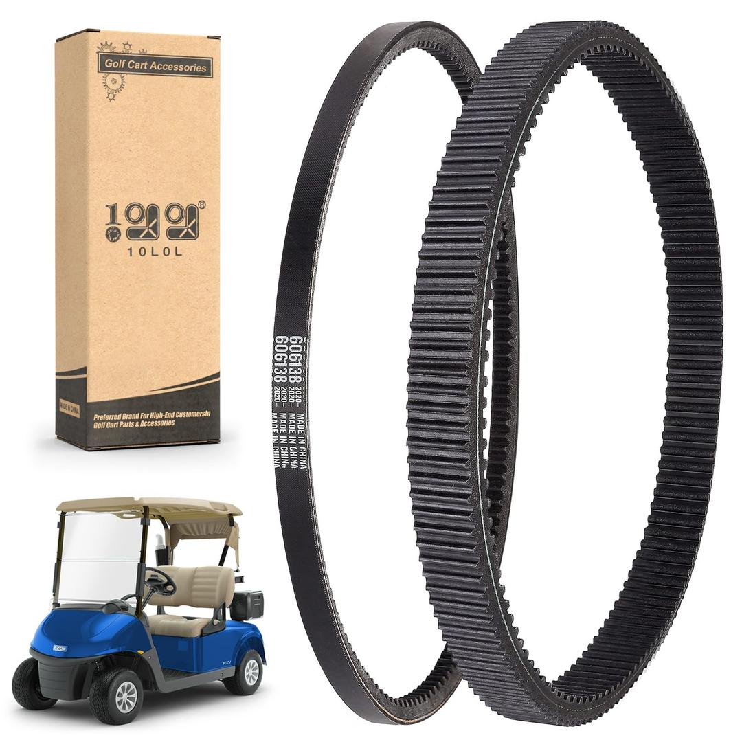 10L0L Golf Cart Clutch Drive Belt with Starter Generator Belt for EZGO TXT RXV 2010 UP with Kawasaki Engine, OEM# 618630, 606138, 16548G1