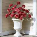INXUGAO Artificial Flowers Fake Roses for Outdoor, 10Pcs 28" Long Stem Silk Red Roses for Wedding Indoor Outside Party Decor, Realistic Faux Bouquet for Tall Vase Planter