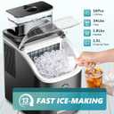 EUHOMY Ice Cube Maker Machine Countertop with External Water Tank, 2 Ways to Add Water, 34Lbs/Day, 16Pcs Ready in 7 Mins, Auto-Cleaning, with Ice Scoop & Basket, for Home/Kitchen/Office/Bar (Black)