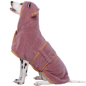 Microfibre Dog Drying Coat, Super Absorbent Towel, Magic Sticker & Belly Strap - Dog Robes for After Bath, (XL, pink)