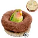 Hamiledyi Bird Bed for Cage Plush Parrot Hanging Hammock Warm Bird Nest Parrot Nest House Snuggle Hut Birds Sleeping Bed Soft Warm Hammock for Parakeet Lovebird Cockatoos Budgies(Brown)