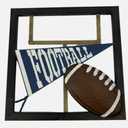 Metal US Football Wall Decor Sculpture 16" square Goal Post 0714