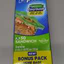 Ziploc Sandwich and Snack Bags with EasyGuide Texture, Plastic Storage Bags with Grip 'n Seal Technology, 50 Bags Total