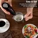SIMPLETASTE Milk Frother Handheld Electric Foam Maker, Drink Mixer with Stainless Steel Whisk for Cappuccino, Bulletproof Coffee, Latte, Black, with Stand, Battery Operated