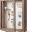 Califortree 8x10 Shadow Box Frame with Linen Back - Sturdy Memory Display Case of Flower, Pictures, Medals and More, Rustic Brown