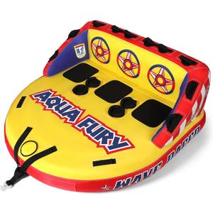 Towable Tubes for Boating, Boat Tube for Tubing, Towables Boats Inflable Tube, Towable Rider Deck with Full Nylon Cover for Water Sports (1-3 Riders)