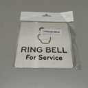 NorthByNorthEast Aluminium Service Bell Sign - Metallic Silver with Hand Icon - Self-Adhesive Peel and Stick - 145mm x 145mm - Ideal for Hotels, Restaurants, Hospitality Industry