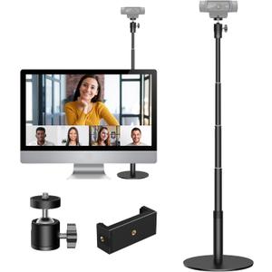 InnoGear Webcam Stand, 31" Telescopic Webcam Mount Vlogging Stick with Phone Holder Web Cam Stand for Logitech Webcam C922 C930e C920S C920 C615 C960 C920x BRIO 4K NexiGo N60, Phones, Cameras