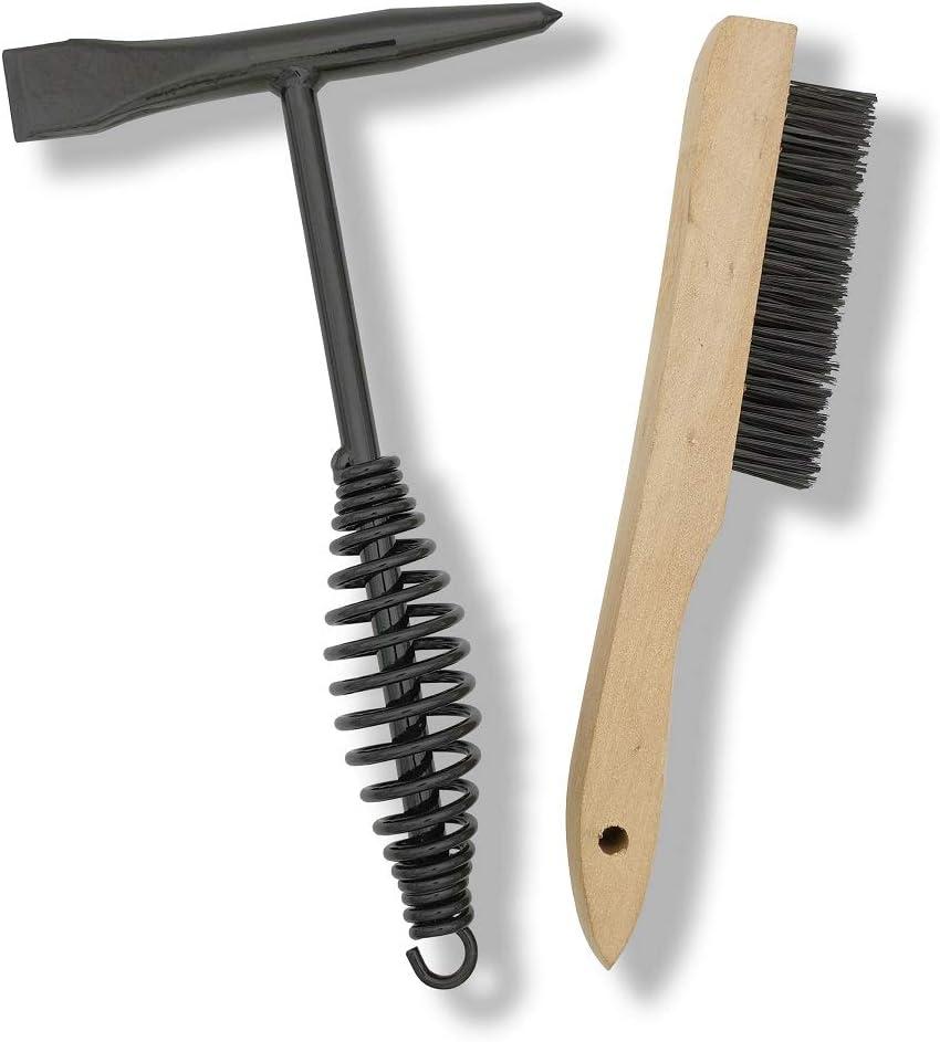 Welding Chipping Hammer with Coil Spring Handle,10.5",Cone and Vertical Chisel,10" Wire Brush (Black)
