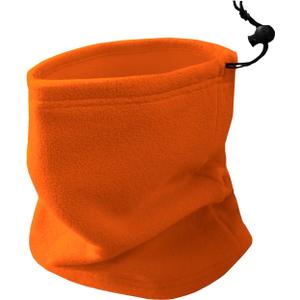 Double-layer Thick Fleece Ski Neck Gaiter, Winter Scarf Face Mask for Men Women, Warmer Beanie for Big Heads (Orange)