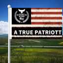 2 x WENWELL Charlie Kirk America Flag,Patriotic Memorial Banner Tapestry, Polyester, 3x5 Ft, Weather Resistant, Outdoor Wall Decor with Grommets