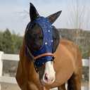 Horse Fly Mask Super Comfort Horse Fly Mask Elasticity Fly Mask with Ears We Only Make Products that Horses Like… (Midnight Blue, L)