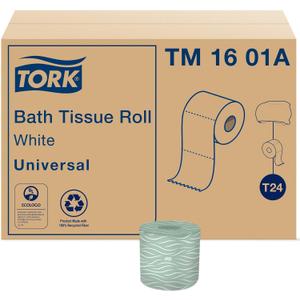 Tork Universal Bath Tissue Roll, 2-Ply, 48 Rolls, 500 Sheets, TM1601A, White