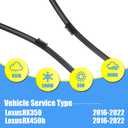 Gavimnal 26"+21"+16" Silicone Wiper Blades Replacement For Lexus RX350 RX450h 2016-2022,All-Season Front Rear Windshield Wiper Blades(Set of 3)