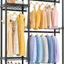 VIPEK V2 Garment Rack Metal Clothing Rack for Hanging Clothes, 4 Tiers Wire Shelving Clothes Rack with 3 Hanging Rods, Free Standing Closet Wardrobe, 45" Lx16.5 Wx76.4 H, Max Load 700LBS, Black (V2 (Max Load 700LBS))