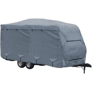 GEARFLAG Travel Trailer Cover Camper Cover Multi-Layers with Reinforced Windproof Side-Straps Anti-UV Water-Resistance Heavy Duty for Motorhome (Fits 15' - 17') - Ideal for rv & Trailer Covers