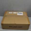 AGTEK Makeup Cart Movable Rolling Organizer Cart with Drawer, 3 Tier Metal Utility Cart with Hanging Cups, Drawer with Leather Handle, Mobile Trolley Cart for Home & Office, White