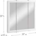 Design House Wyndham Tri-View Medicine Cabinet, 30", White | Wall Mount, Transitional, Wood, Bath, 545293-WHT