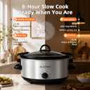 6 Quart Slow Cooker with Locking Lid, Removable Stoneware & 5 Liners