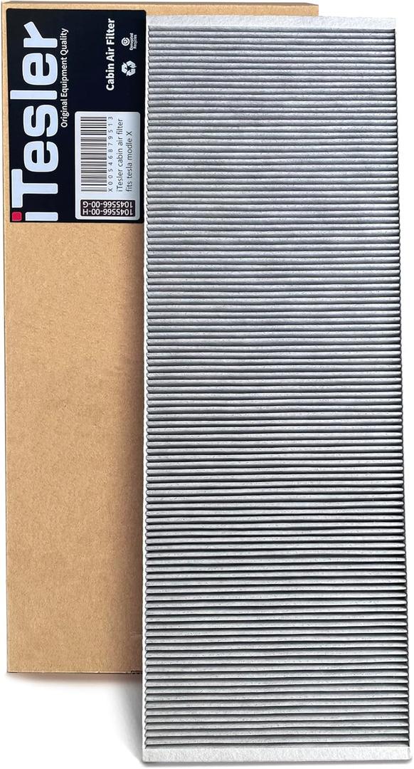 Air Filter for Model X Hepa Air Filter (2016 2017 2018 2019 2020 2021), Frunk Air Intake Filter, Replaces 1045566-00-H,1045566-00-G, 104556600H Cabin Air Filter with Activated Charcoal