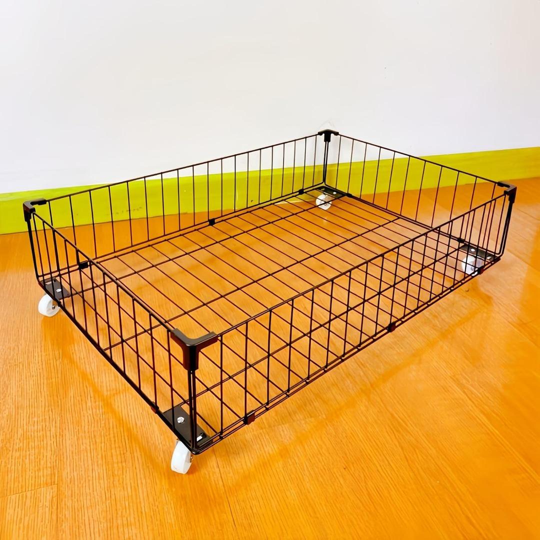 4 Pack Larger Under Bed Storage With Wheels,Rolling Under Bed Drawer,Under Bed Shoes Storage,Open Design, Large capacity,Suitable For Various Storage, 24"D x 15.5"W x 7"H