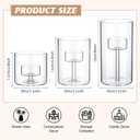 3 Set Hurricane Glass Candle Holders Pillar Votive Hand Blown Clear Cylinder Vase Modern Rustic Table Centerpieces Bulk 2 Sizes (2.8''/4.3''/6'' H)