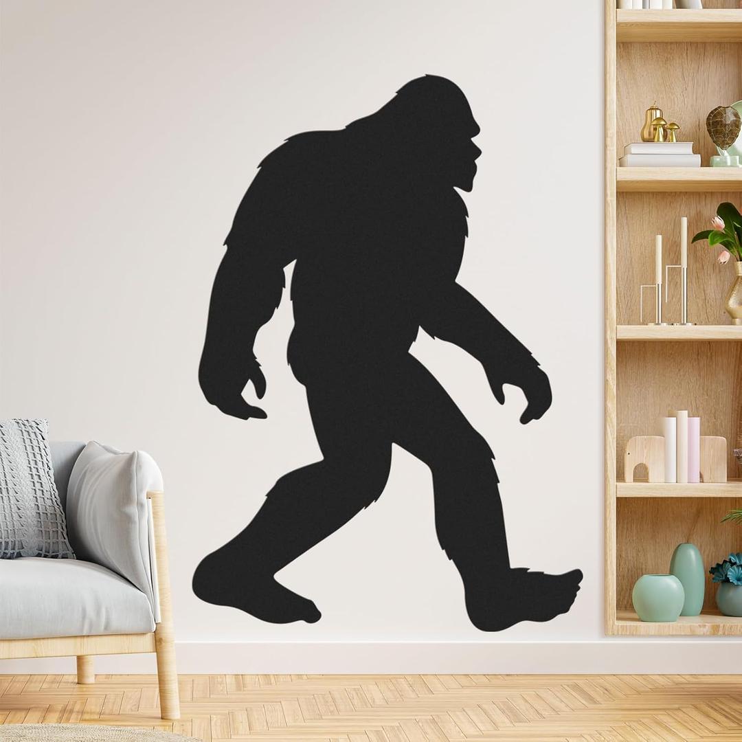 Large Bigfoot Wall Decal 60 x 42 Inch Sasquatch Big Foot Silhouette Peel and Stick Wall Decals for Office Home Decor Gifts for Sasquatch Bigfoot Lovers (Black)