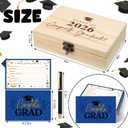 Resurhang 60 Pcs Blue Graduation Wooden Card Box 2026 Graduation Advice and Wishes Cards with Pen Class of 2026 Gifts for the Graduate Grad Party Decorations High School College