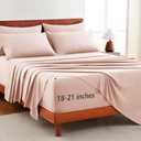 CozyLux Extra Deep Pocket Queen Sheet Set - 6 Piece Sheets Queen Size Bed Set - Fits Up to 21 inches Mattresses Queen Sheets，Breathable Queen Bed Sheets & Pillowcases - Easy & Secure Fit, Blush Pink