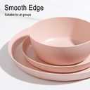 EI 12pcs Pink Wheat Straw Plates,Wheat Straw Dinnerware Set for 4,Plates and Bowls Sets,Plastic Plate Reusable,Unbreakable Plastic Plate Melamine,Camping Family Dishes Set