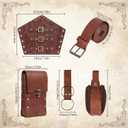 Renaissance Belt Pouch Set Medieval Pirate Ren Faire Accessories, Standard size