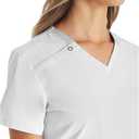 Dickies Women's Scrub Top V-Neck Top with 2 Pockets, Moisture Wicking and 360° Stretch Fabric - DK615 (White, XL)