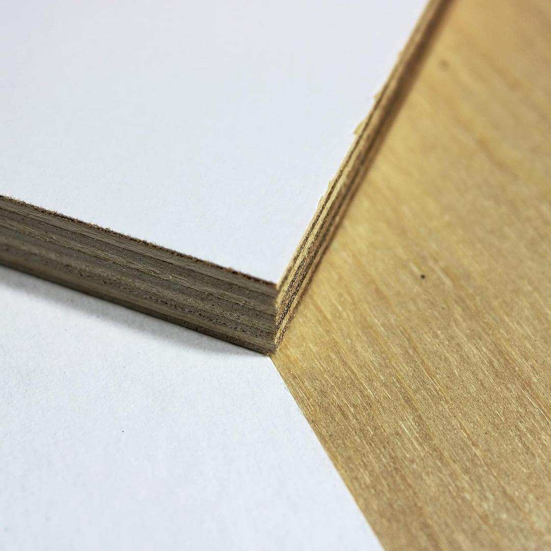 3/4" / 18mm White Melamine Faced Baltic Birch Plywood (12" x 24", White)