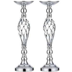 2 Pcs Silver 20.5in Metal Flower Arrangement Stand for Wedding Home Decor.Vases Centerpieces for Table,Party Reception Birthday Hotel Decor(Medium) 