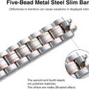 STIROLL Thin Replacement Band Compatible for Apple Watch 38mm 40mm 41mm 42mm(Series 11 10), Stainless Steel Metal Wristband Women Men for iWatch Ultra SE Series 9 8 7 6 5 4 3 2 1, Silver Rose Gold